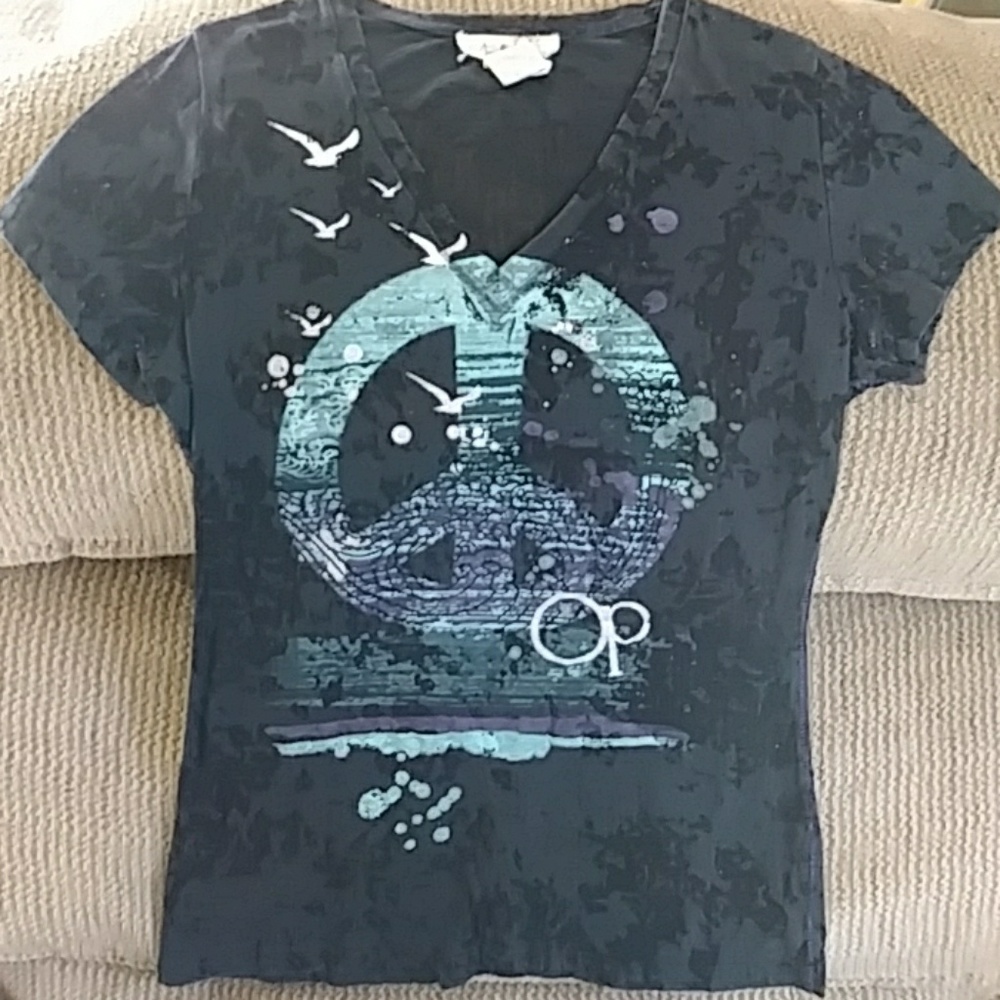 Op see through black tee